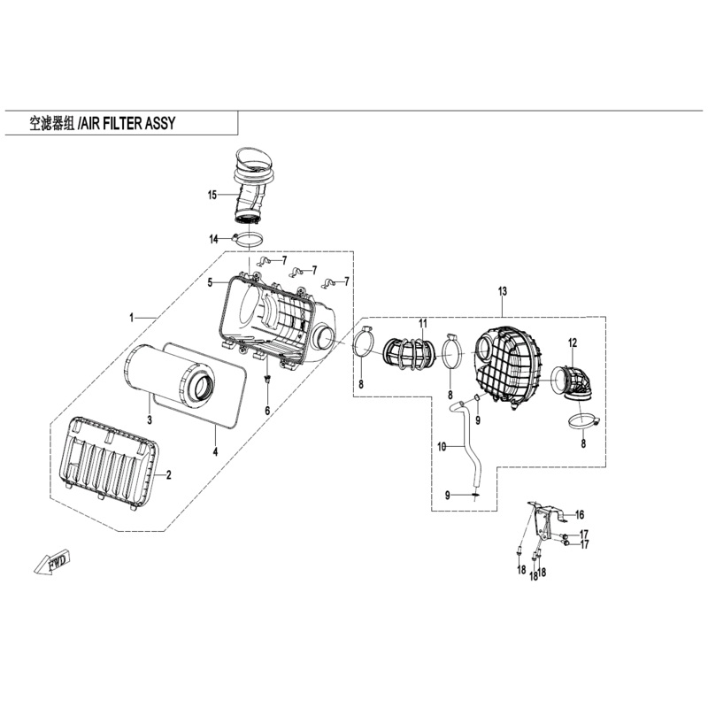 Upper Housing Air Filter by CF Moto