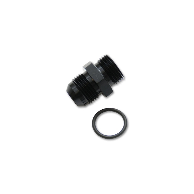 Vibrant -8AN Male Flare to 4AN ORB Male Straight Adapter w/O-Ring – Anodized Black