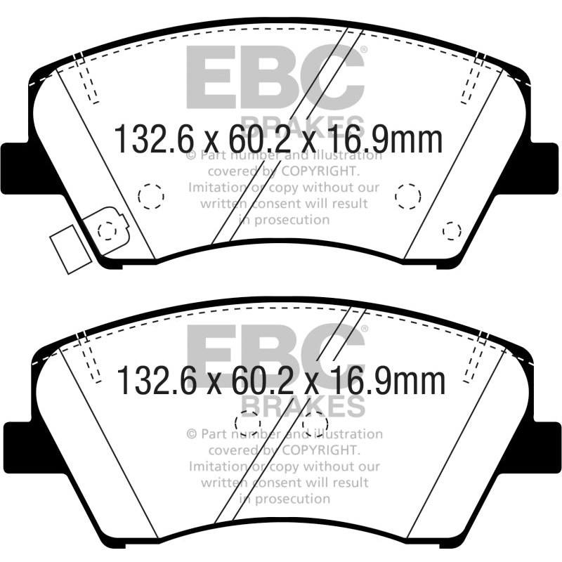 EBC 2017+ Hyundai Elantra 1.4L Turbo Yellowstuff Front Brake Pads