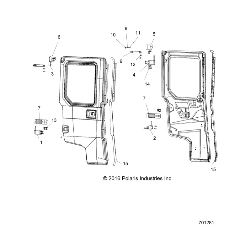 Surround-Frt,Rr Door,Lh,Blk by Polaris