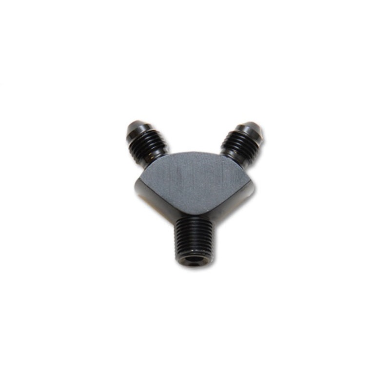 Vibrant -3AN x -3AN x 1/8in NPT Y-Adapter Fitting – Aluminum