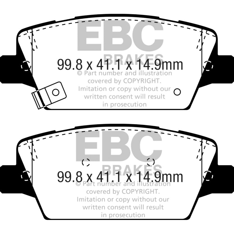 EBC 2017+ Kia Cadenza 3.3L Yellowstuff Rear Brake Pads