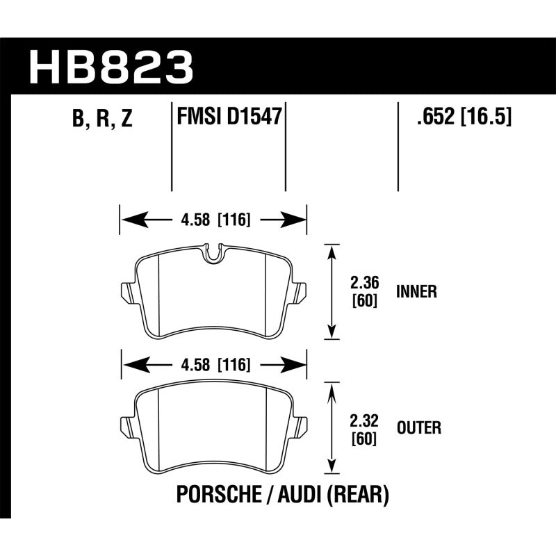 Hawk 13-17 Audi S6/S7/S8 / 12-17 Audi A6 Quattro/A7 Quattro Performance Ceramic Rear Brake Pads