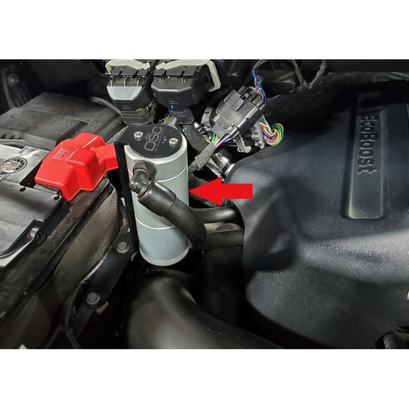 J&L 11-19 Ford F-150 2.7L/3.5L/5.0L Passenger Side Oil Separator 3.0 Cannister Extension – Clear