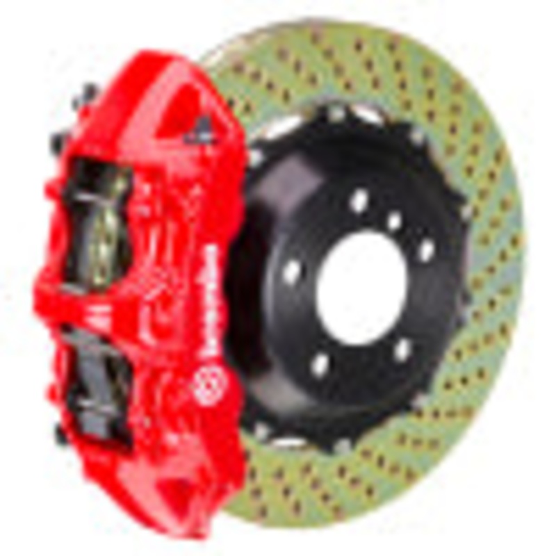 Brembo 94-99 Ferrari F355 Big Brake Kit – 380×32 2pc Drilled Rotor/6 Piston Caliper (Red)- Front Set