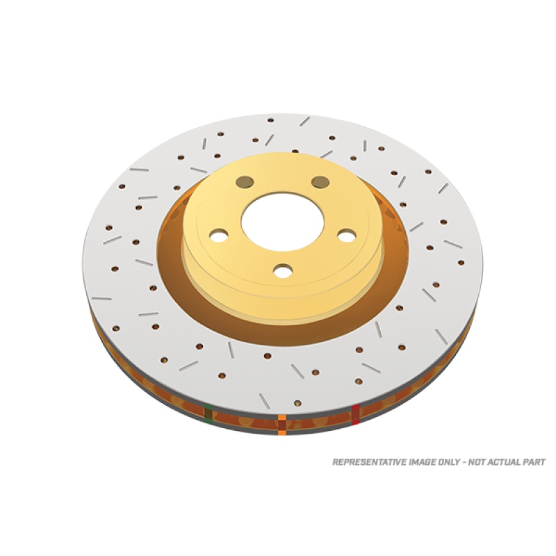DBA 11-13 Ford Mustang GT 5.0L (V8) 4000 Series Drilled and Slotted Front Rotor