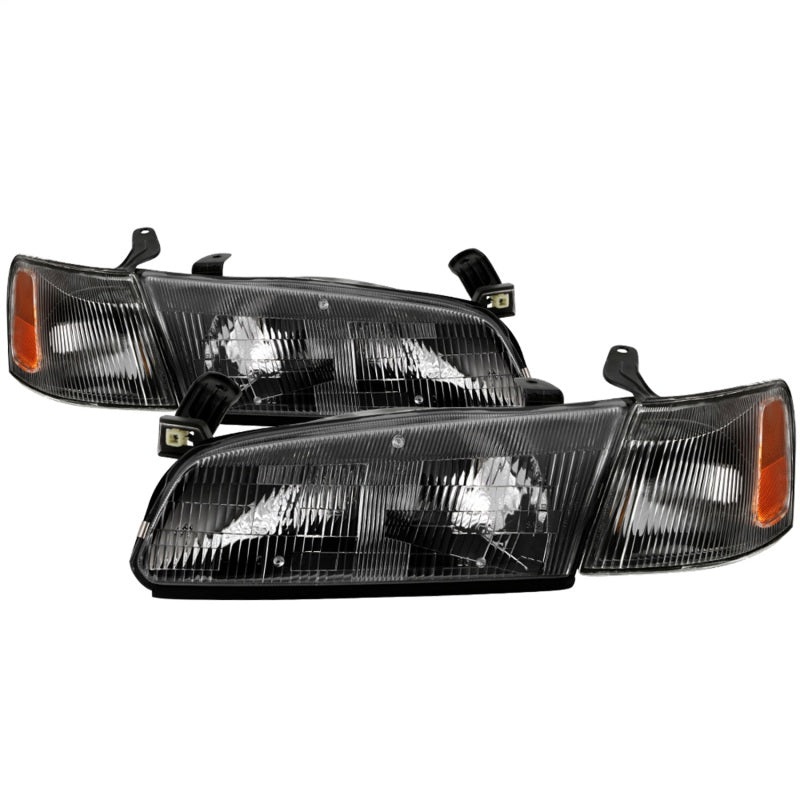 xTune 97-99 Toyota Camry 4pc OEM Style Headlights w/Corner Lights – Black (HD-JH-TCAM97-SET-BK)