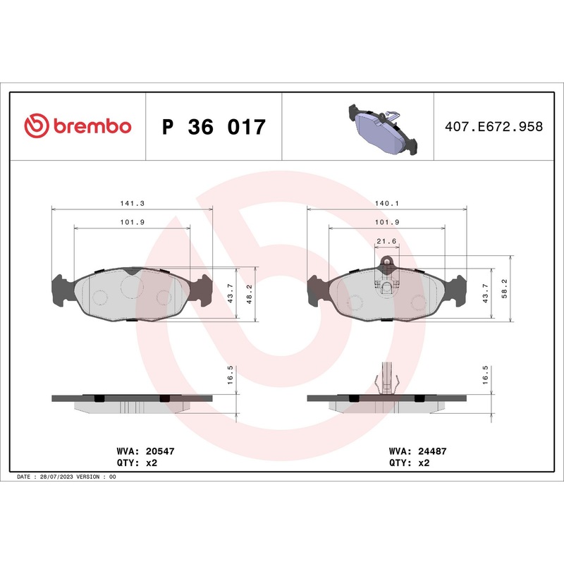 PRIME Low-Met Rear Disc Brake Pad Set – P36017