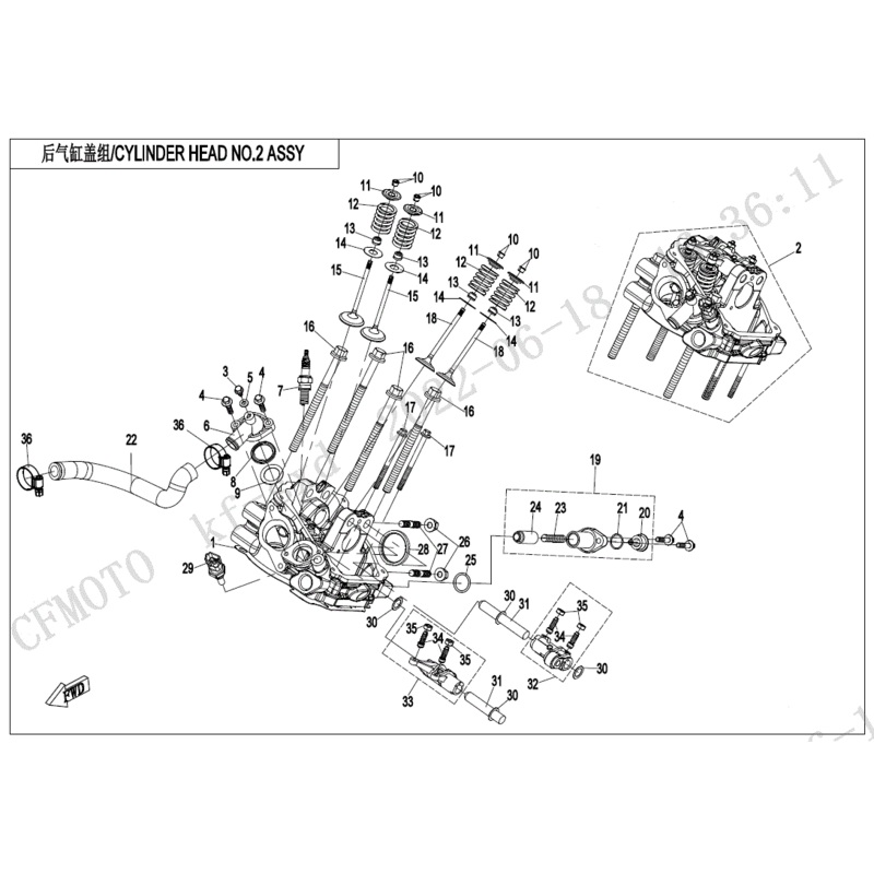Second Cylinder Head Sub Assembly by CF Moto