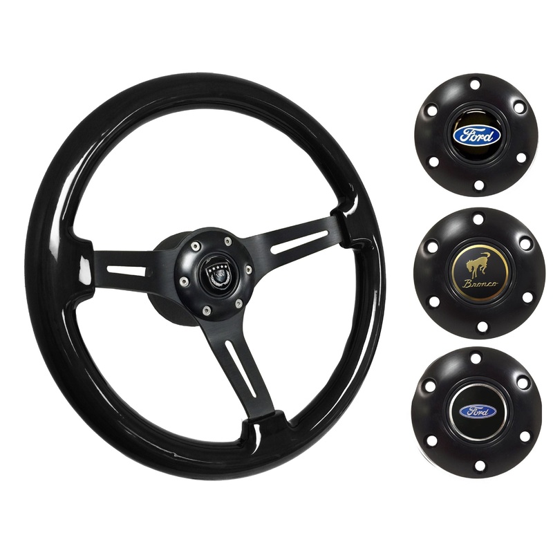 1966-72 Ford Bronco Steering Wheel Kit | Black Ash Wood | ST3073