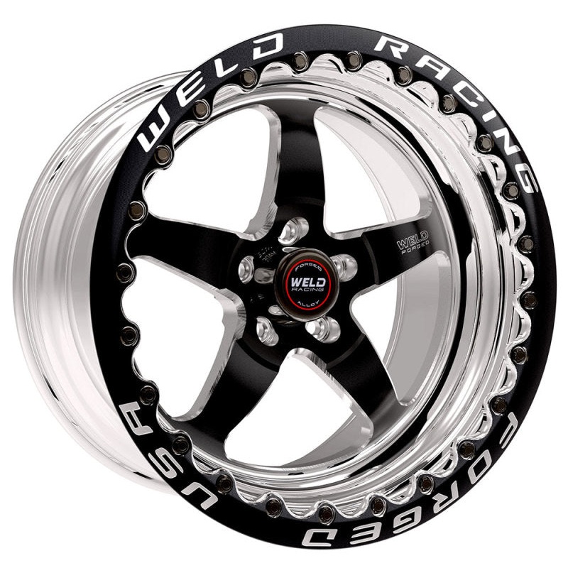 Weld S71 17×12 / 5×4.5 BP / 7.4in. BS Black Wheel (Low Pad) – Black Single Beadlock MT