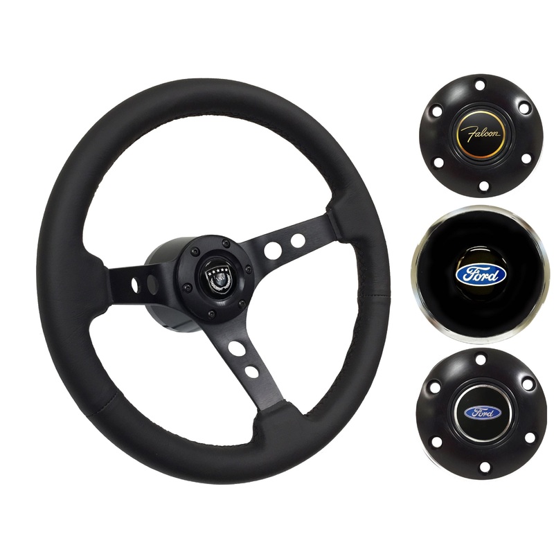 1970 Ford Falcon Steering Wheel Kit | Black Leather | ST3094BLK