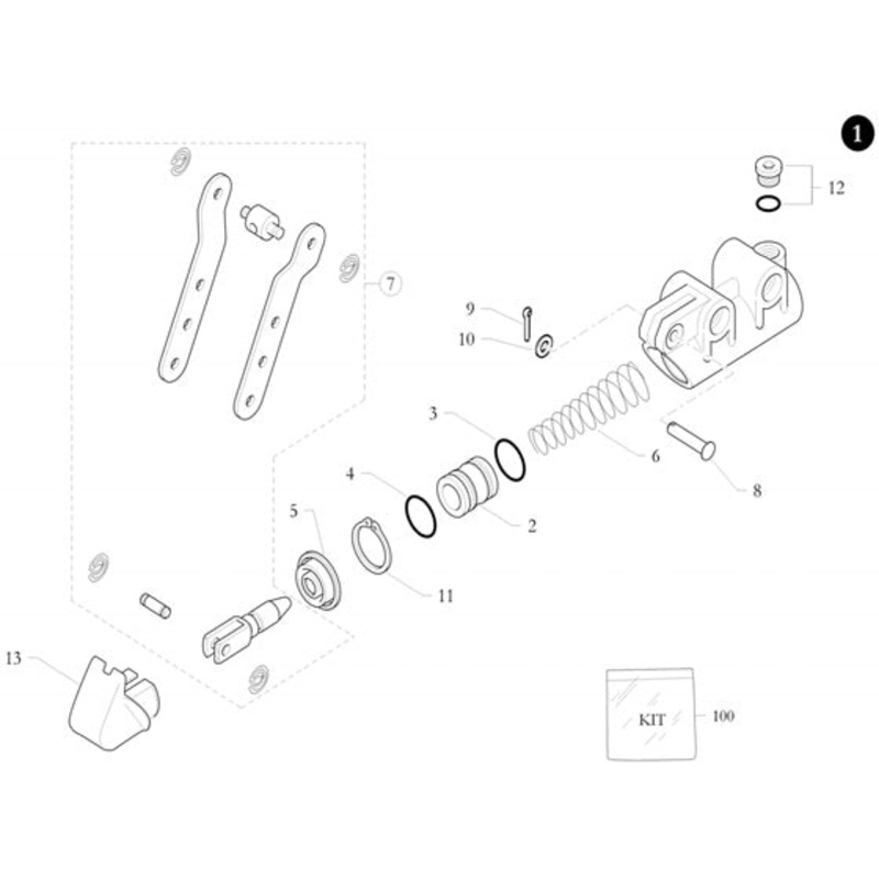 6. 20.3256.06 Birel Master Cylinder Return Spring 19/B