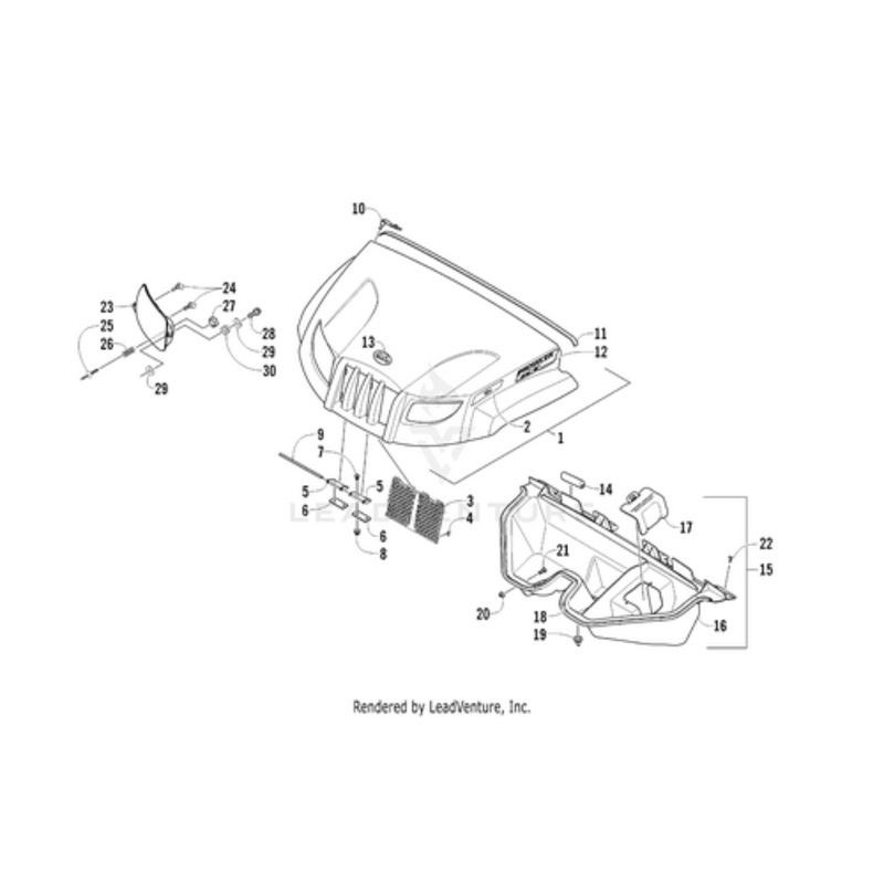 Hood – Assembly (Inc. 2) by Arctic Cat
