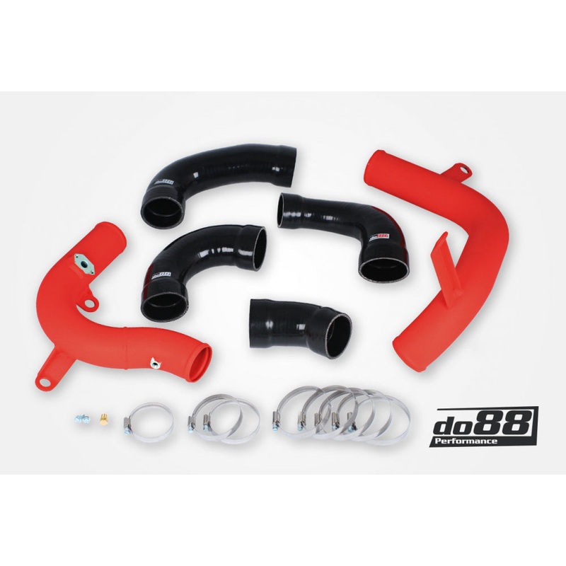 VAG 1.8 / 2.0 TSI MQB do88 IC Pressure pipes Red, Black hose, Not 7-Speed DSG
