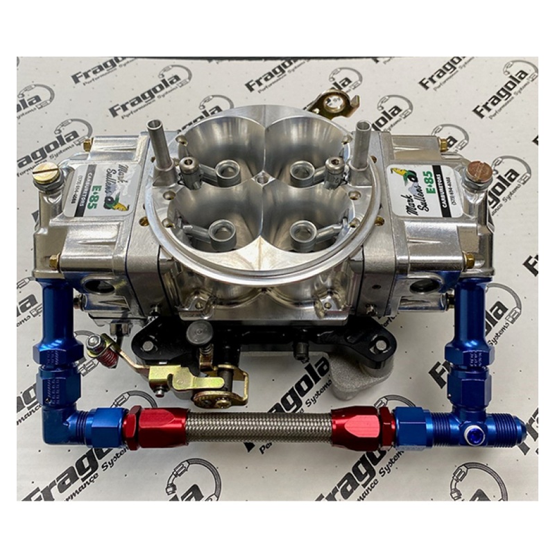 Fragola 9/16-24 Dual Inlet Demon -8AN Fuel Line Kit- Chrome