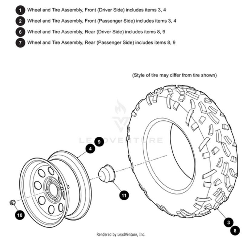 Wheel & Tire Assembly Steel Rear Right Includes Items 8 9 by Arctic Cat