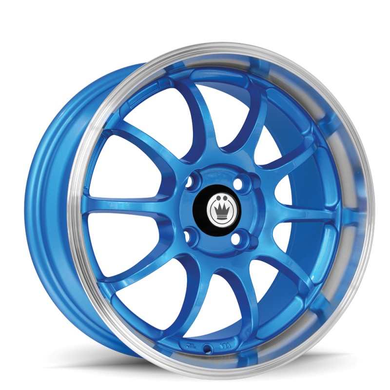 Konig Lightning 15×7 4×100 ET38 Blue/Machine Lip