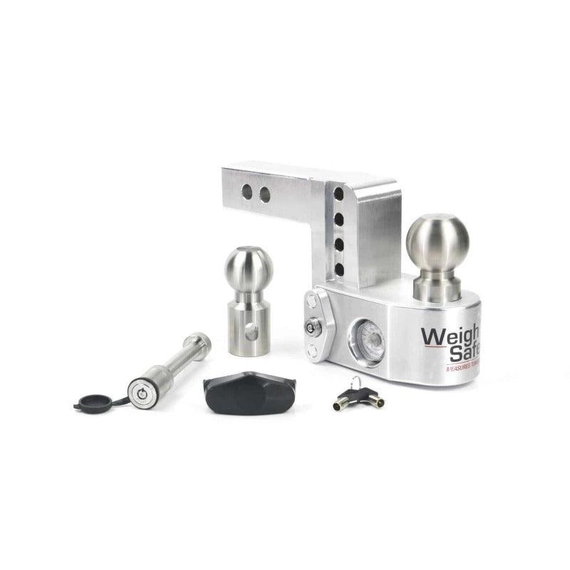 Weigh Safe 4in Drop Hitch w/Built-in Scale & 2in Shank (10K/12.5K GTWR) w/WS05 – Aluminum