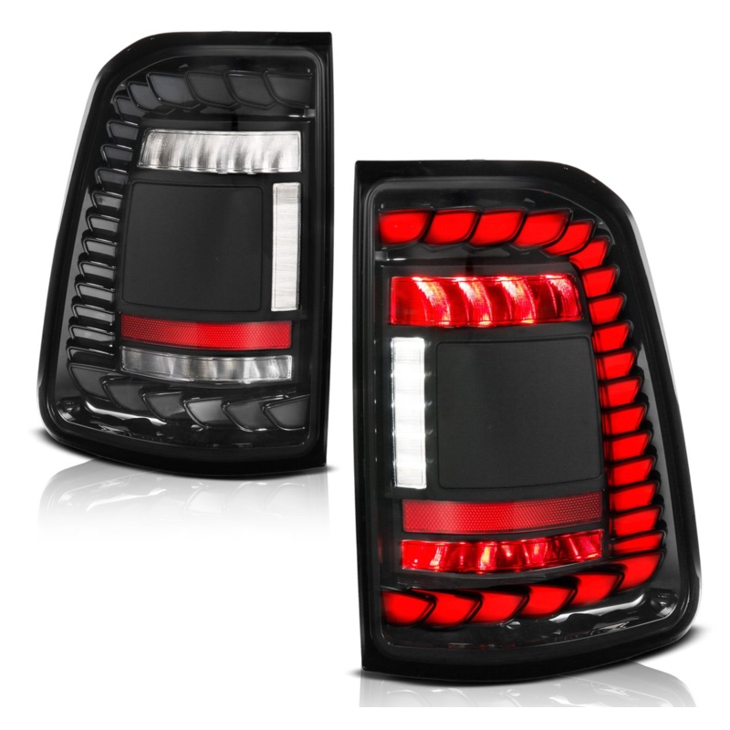 Anzo 2019-2024 RAM Full LED Tail Lights Black Clear Lens W/ Sequential Signal (For Factory LED Models Only)