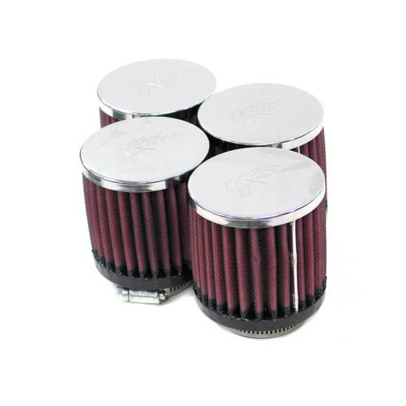K&N Filter Universal Clamp-On Filter 2 1/16in Flange / 3in OD / 3in H – Box of 4