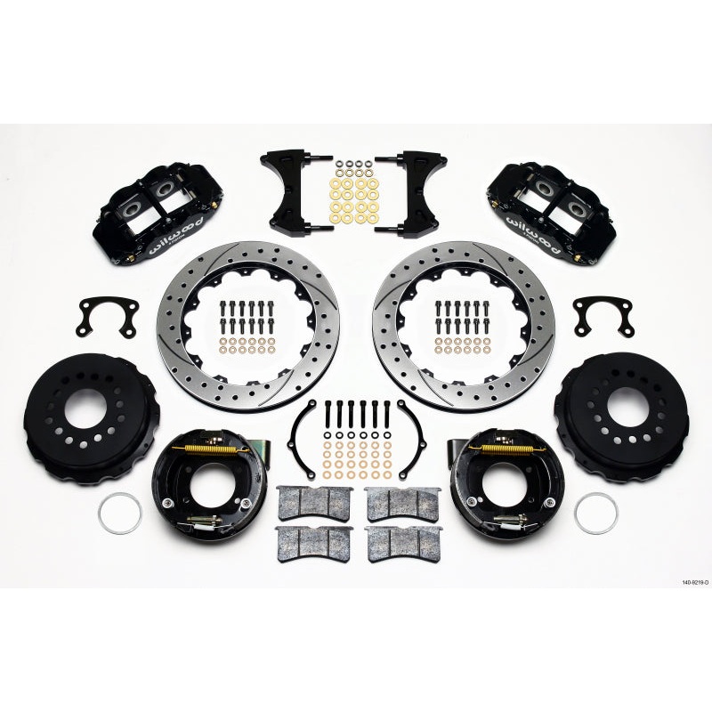 Wilwood Narrow Superlite 4R Rear P-Brk Kit 12.88in Drilled Big Ford New Style 2.50in Offset