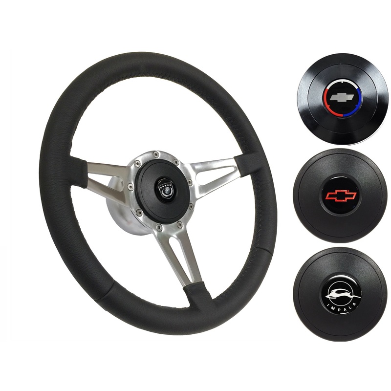1955-68 Impala Steering Wheel Kit | Black Leather | ST3059
