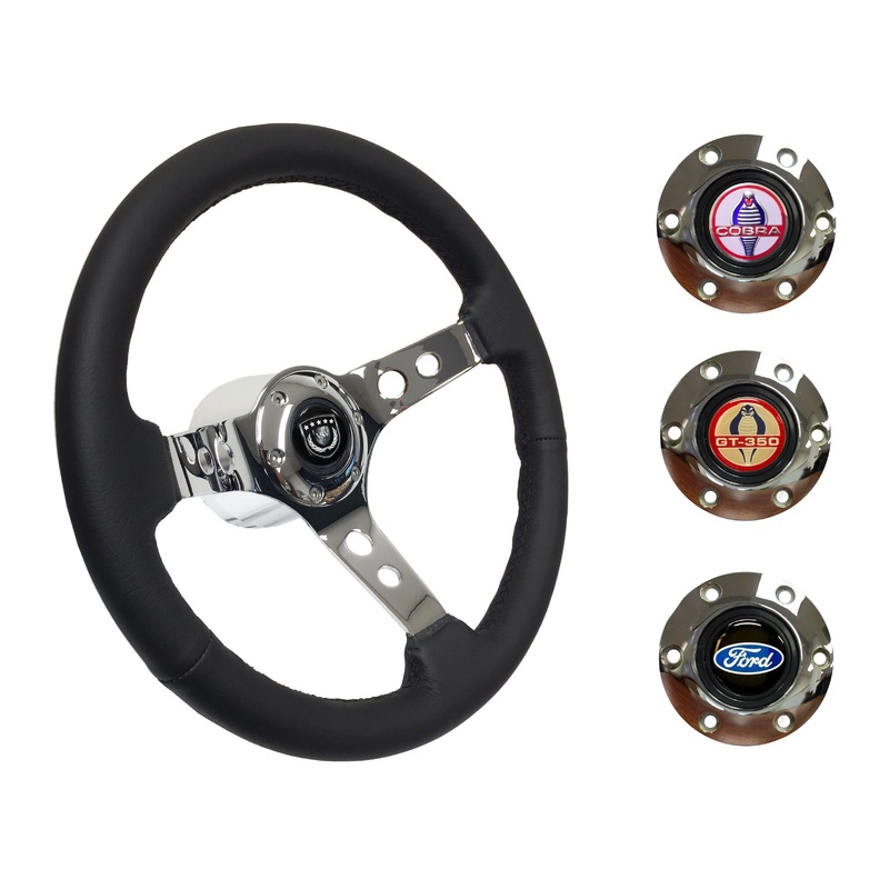 1964.5 Ford Mustang Steering Wheel Kit | Black Leather