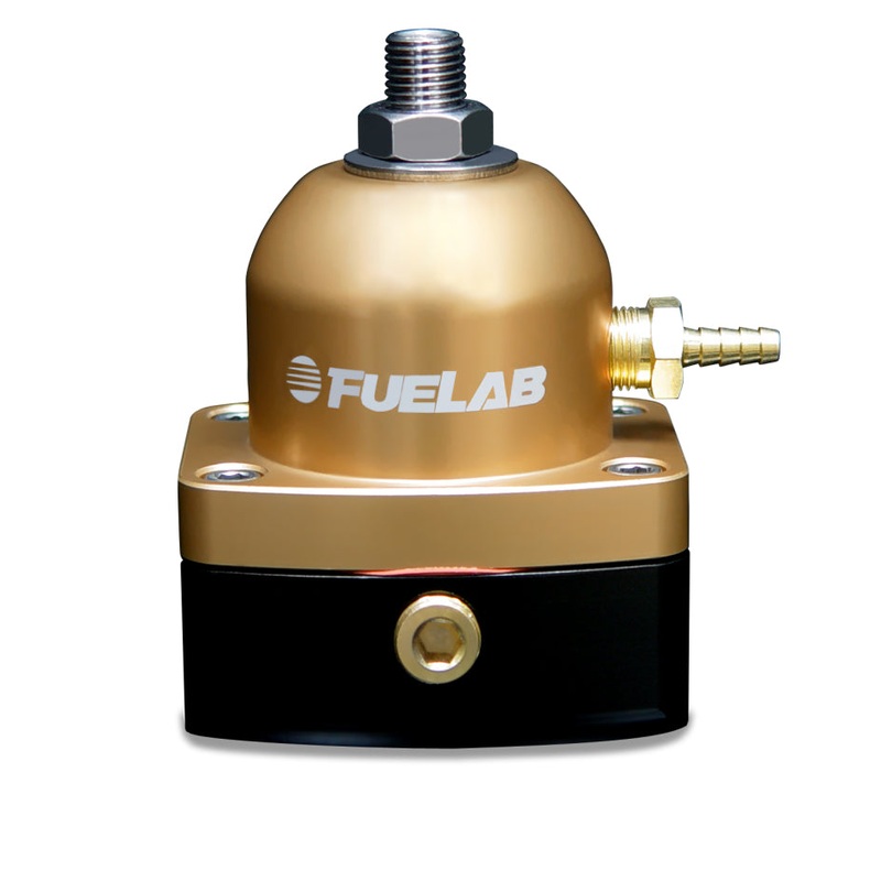 Fuelab 535 EFI Adjustable Mini FPR 25-90 PSI (2) -6AN In (1) -6AN Return – Gold