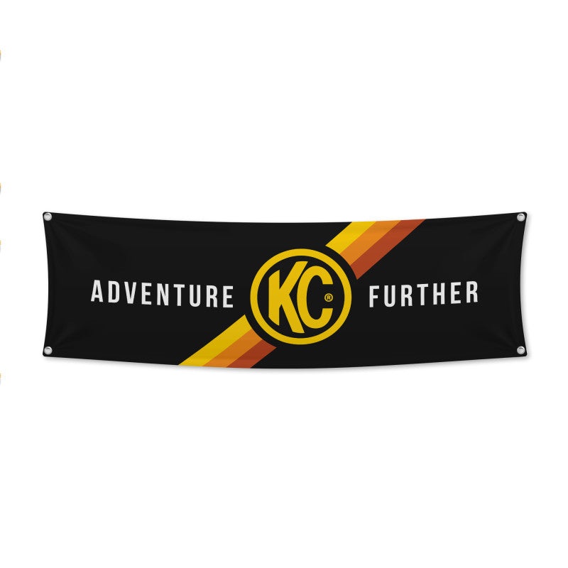 KC HiLiTES 17in. x 60in. Banner – Black w/Yellow