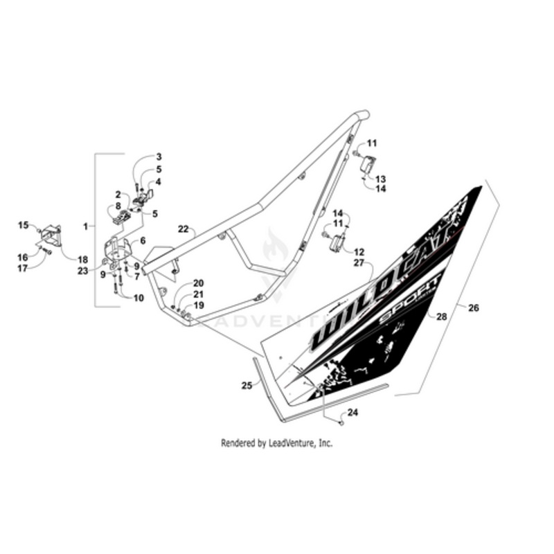 Door Decal ‘Spt’-Left (Wm) by Arctic Cat
