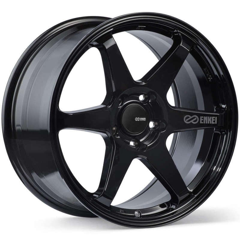 Enkei T6R 17×8 45mm Offset 5×100 Bolt Pattern 72.6 Bore Gloss Black Wheel