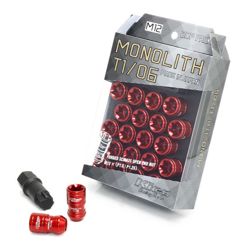 Project Kics 12×1.25 Monolith T1/06 Lut Nut Set – Red (20 Pcs)