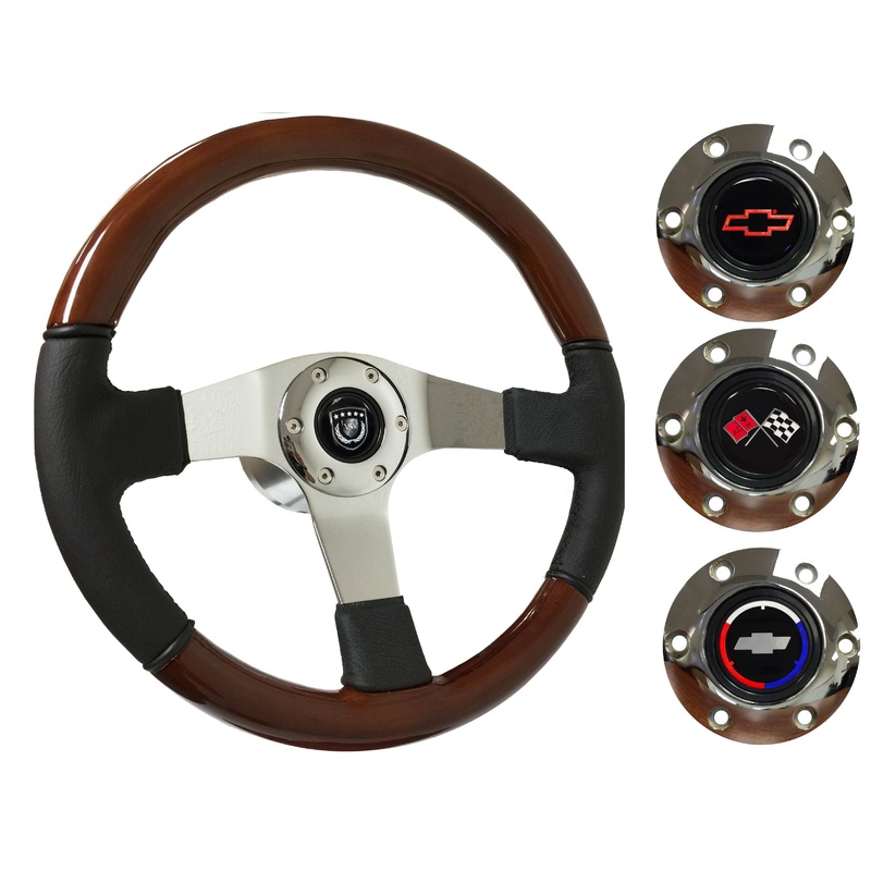 1967-68 El Camino Steering Wheel Kit | Mahogany Wood – Leather | ST3019