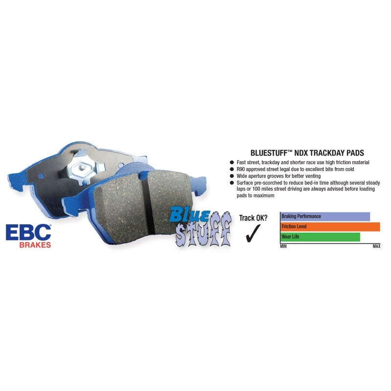 EBC 16-18 Ford Focus RS Bluestuff Front Brake Pads
