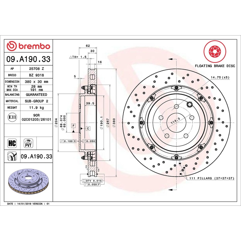PRIME Floating Rear Disc Brake Rotor – 09.A190.33