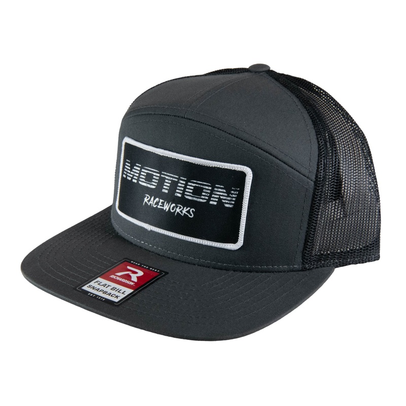 Gray/Black Flat Bill Snapback w/ Black Retro Patch