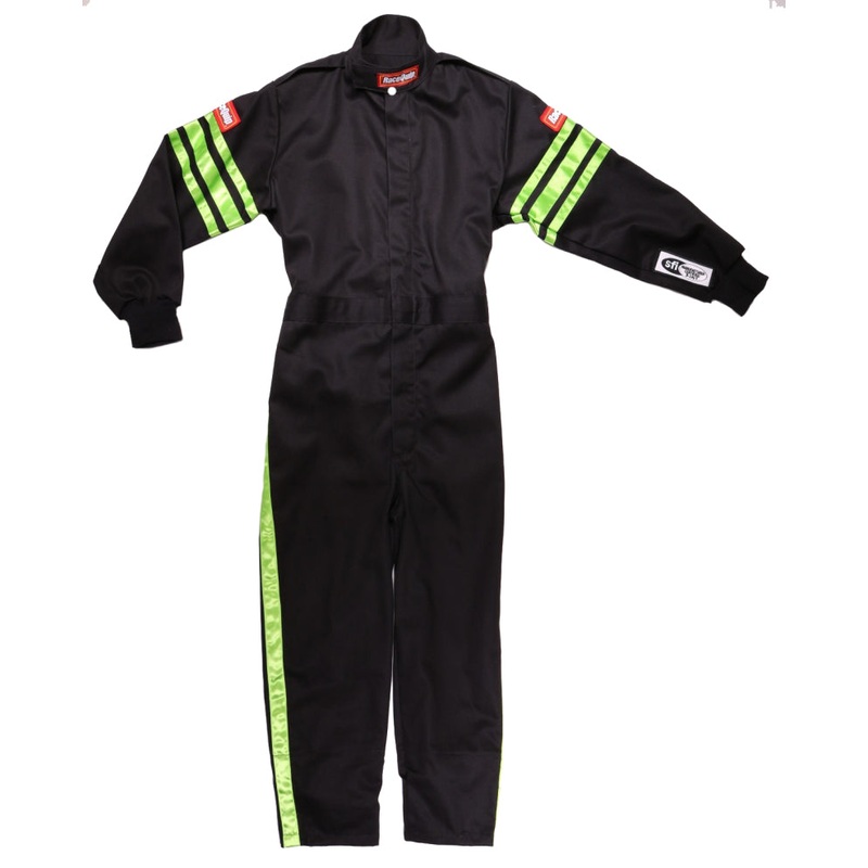 RaceQuip Green Trim SFI-1 JR. Suit – KSmall