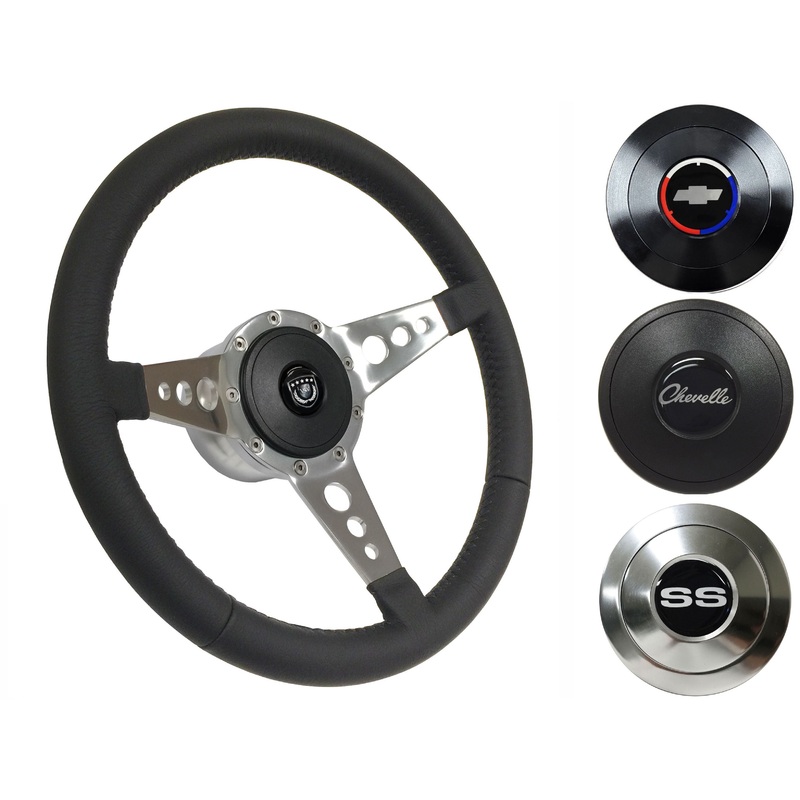 1969-77 Chevelle Steering Wheel Kit | Black Leather | ST3056