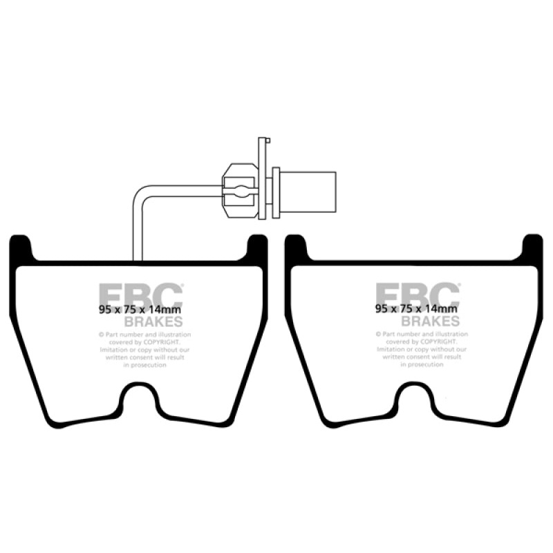 EBC 06-09 Audi RS4 4.2 (Cast Iron Rotors) Redstuff Front Brake Pads