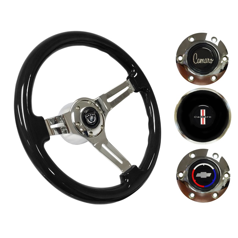 1967-68 Camaro Steering Wheel Kit | Black Ash Wood | ST3072