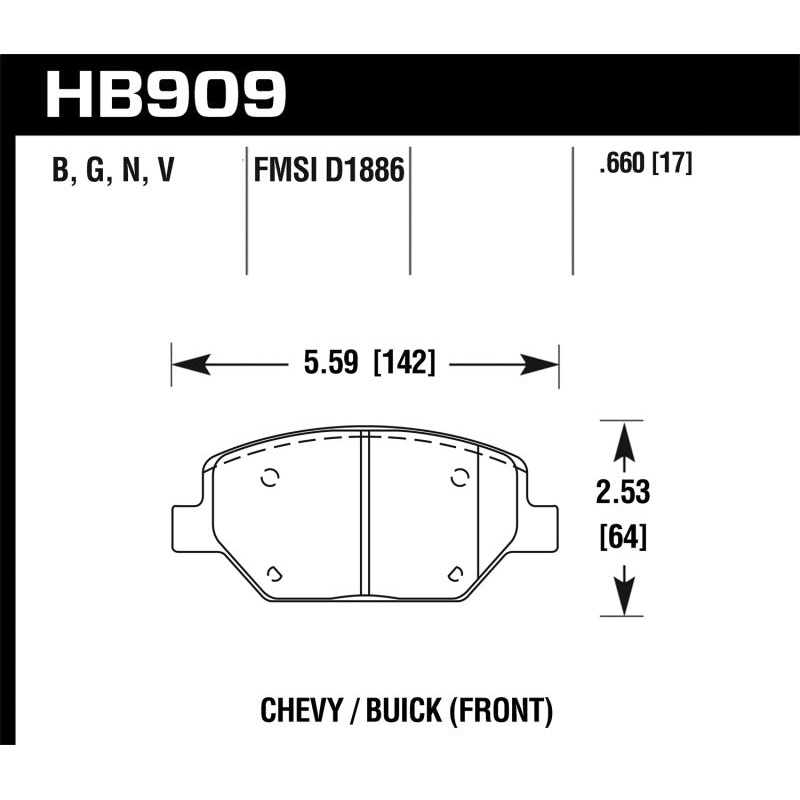 Hawk 16-18 Chevrolet Camaro HPS 5.0 Front Brake Pads