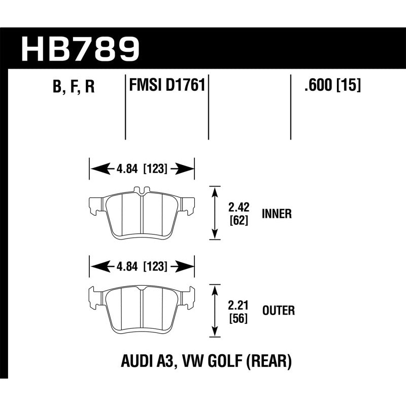 Hawk 15-20 Audi A3 / 19-20 Volkswagen Jetta HP+ Street Rear Brake Pads