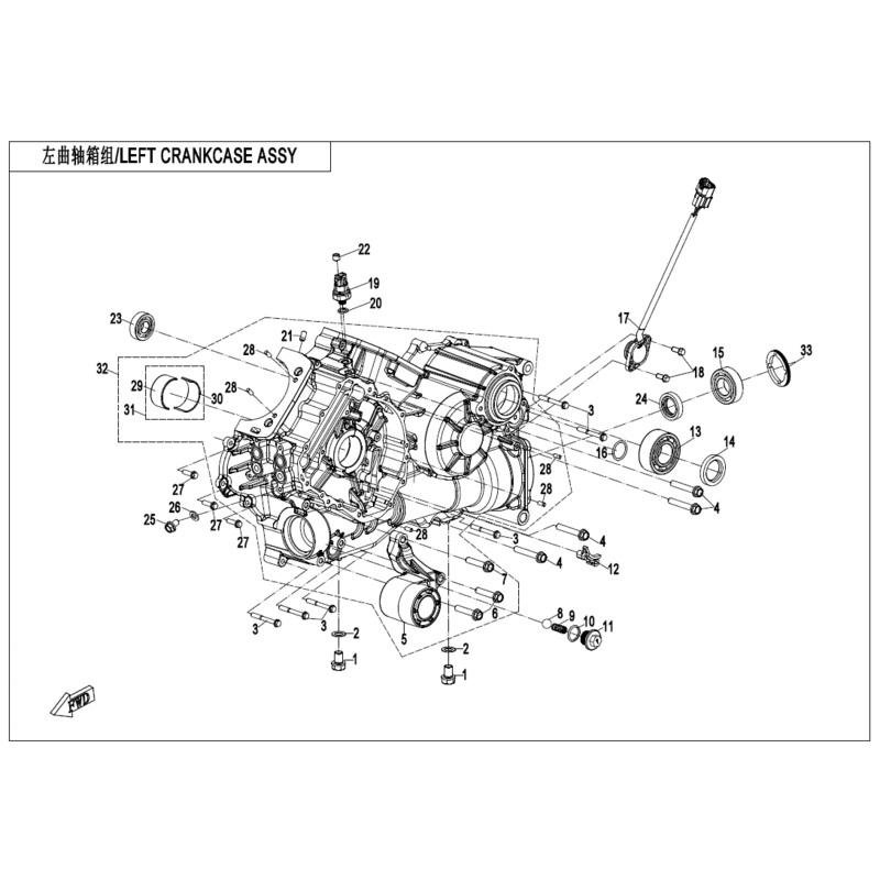 LH Crankcase Assembly by CF Moto