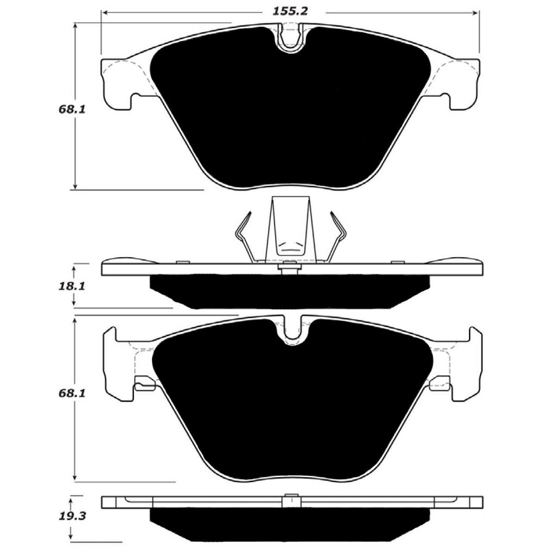 Porterfield Brake Pads for 2012 BMW 535i Sedan 330mm OD Rear Rotor