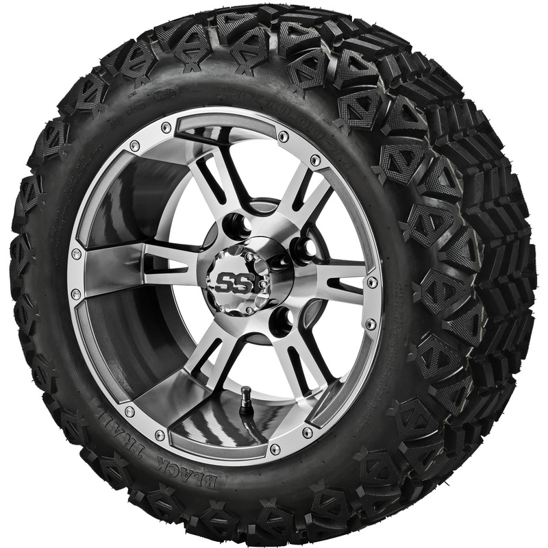 LSI 14″ Raptor Gun Metal Gray & Machined Wheel and Lifted Tire Combo