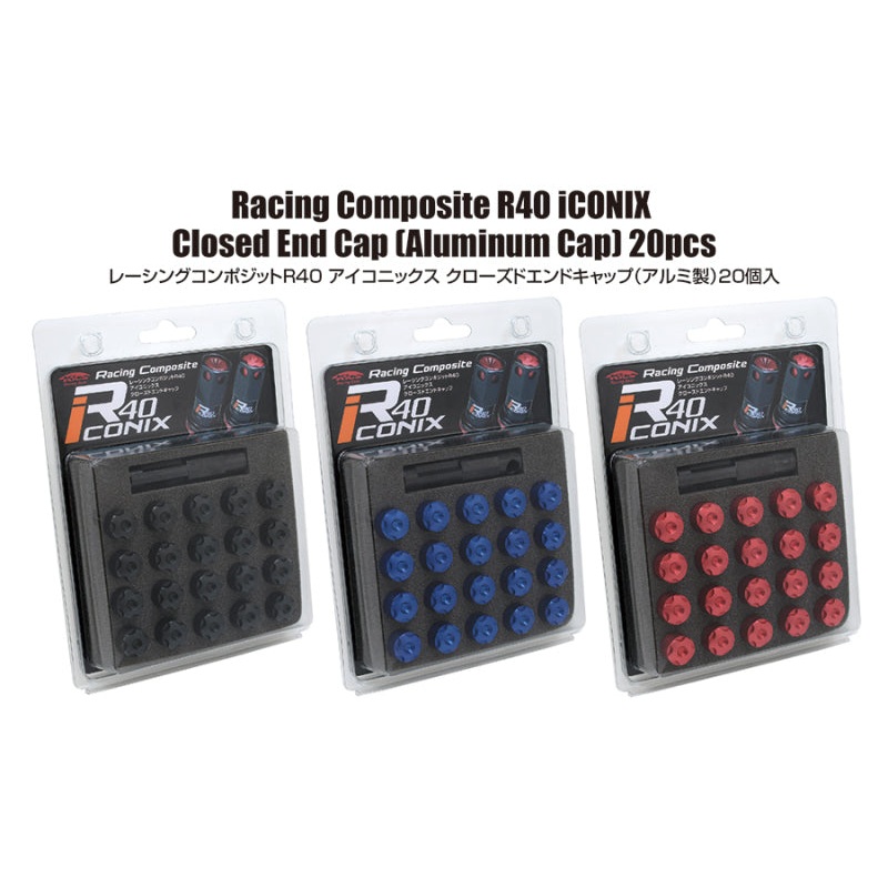 Project Kics 12×1.25 R40 Iconix Aluminum Cap Set – Red | 20 Pcs
