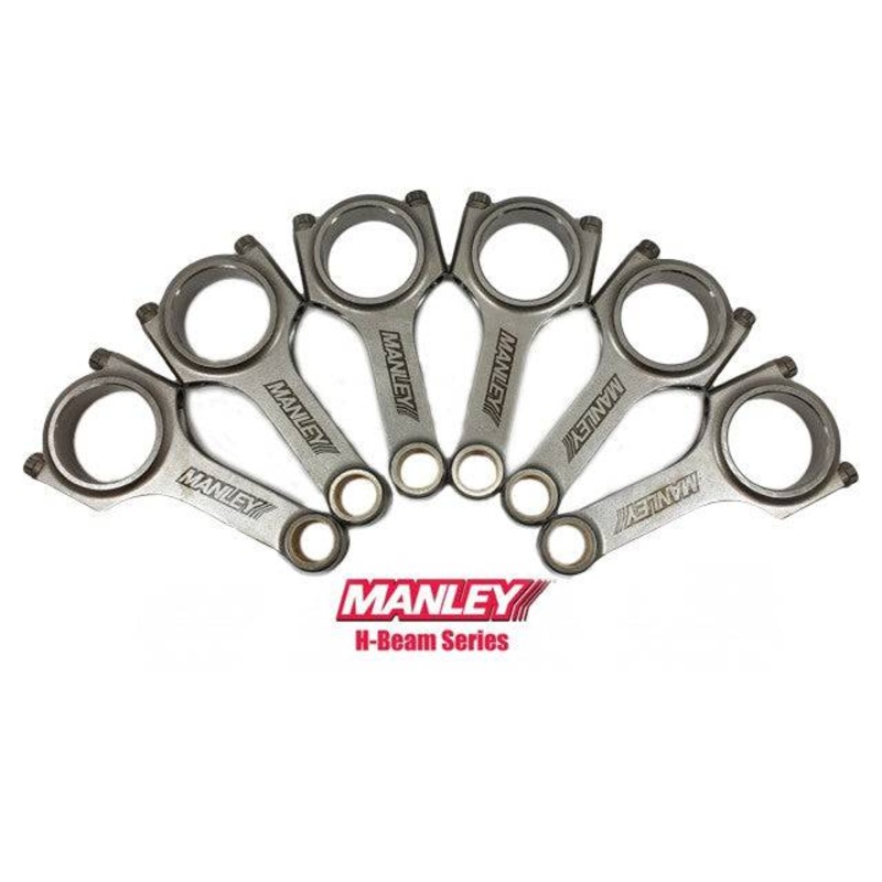 Manley 152.5mm ECONOMICAL Forged H-Beam Connecting Rods with 7/16 Rod Bolt ARP 2000 Nissan RB30
