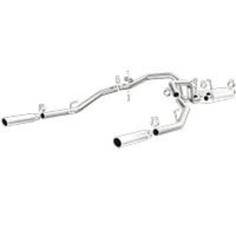 2009-2013 Dodge Ram 1500 V6 3.6L Cat Back Exhaust; Dual Split Rear Exit by Magnaflow (15249)