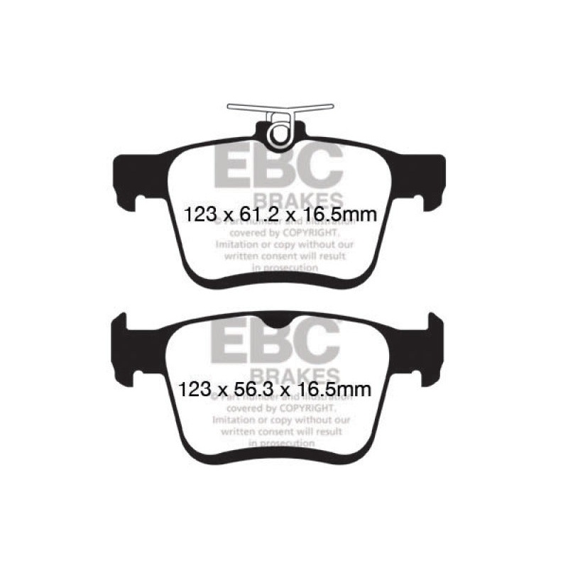 EBC 2014+ Audi A3 1.8 Turbo (w/Electronic Parking Brake) Redstuff Rear Brake Pads